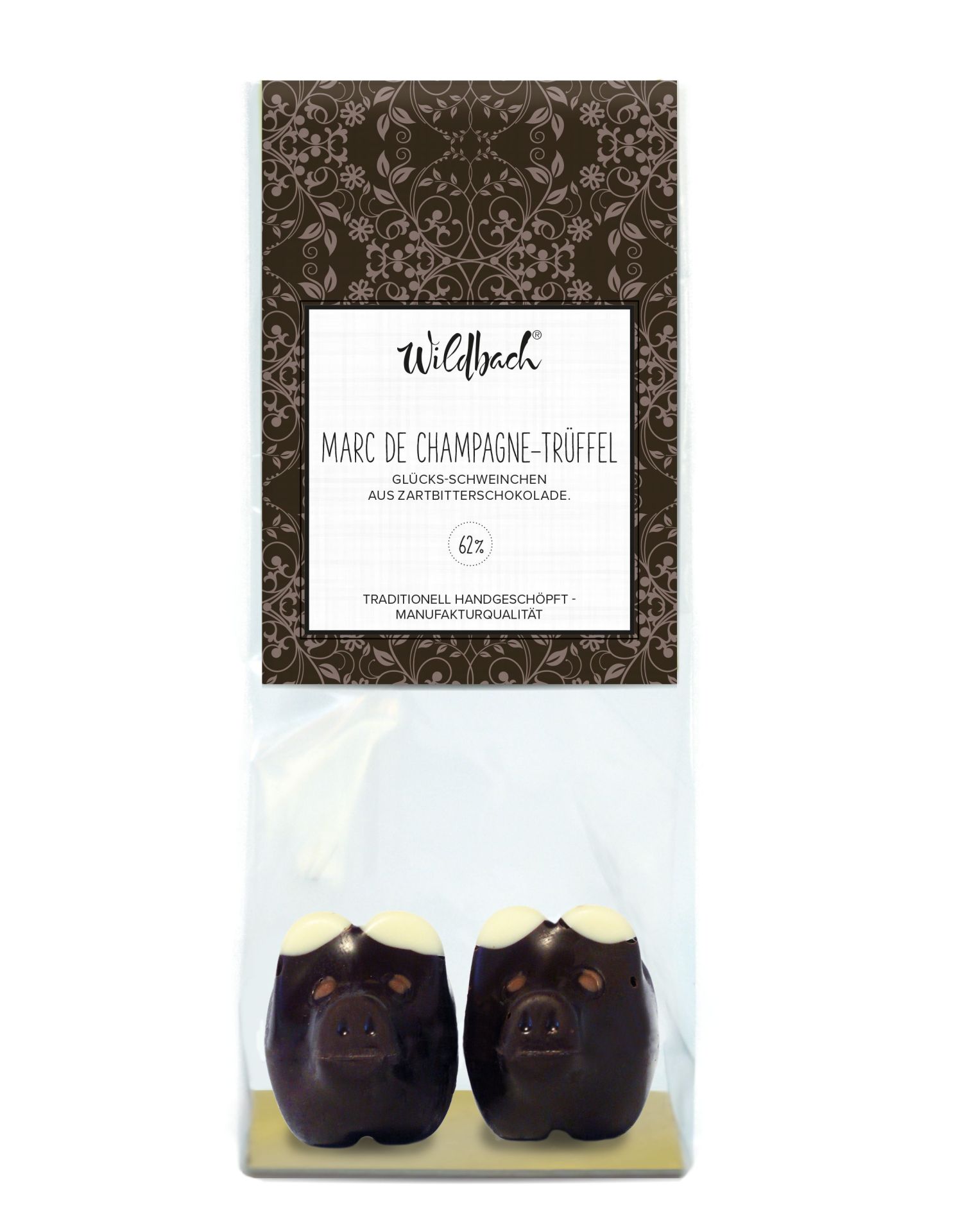 Glücksschweinchen Zartbitter - Marc de Champagne Trüffel