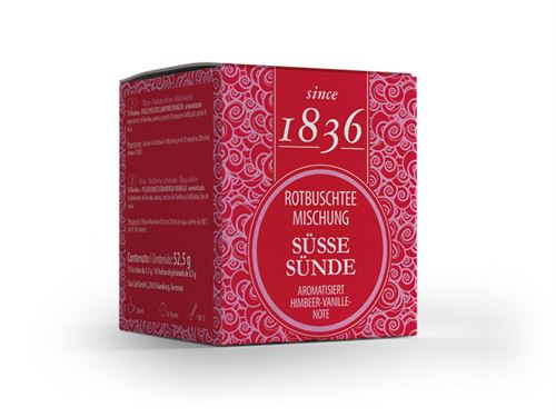 D & B - Rotbuschtee Süße Sünde - 15 Pyramidenbeutel