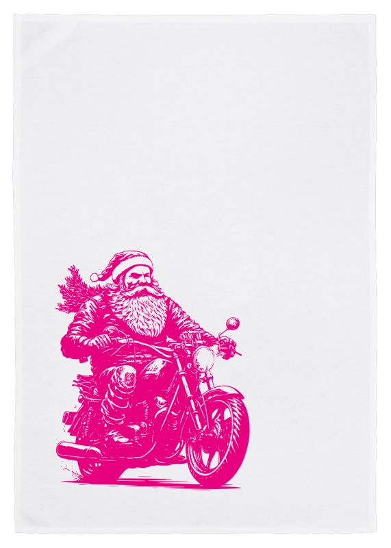 Geschirrtuch Go Santa go Motorrad