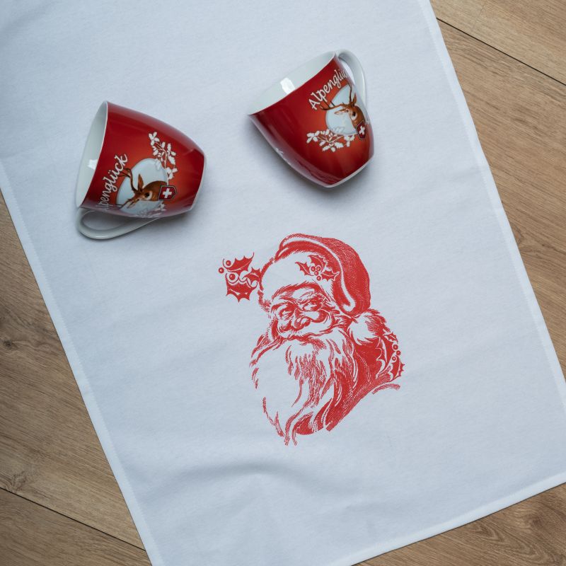 Geschirrtuch Weihnachtsmann - rot