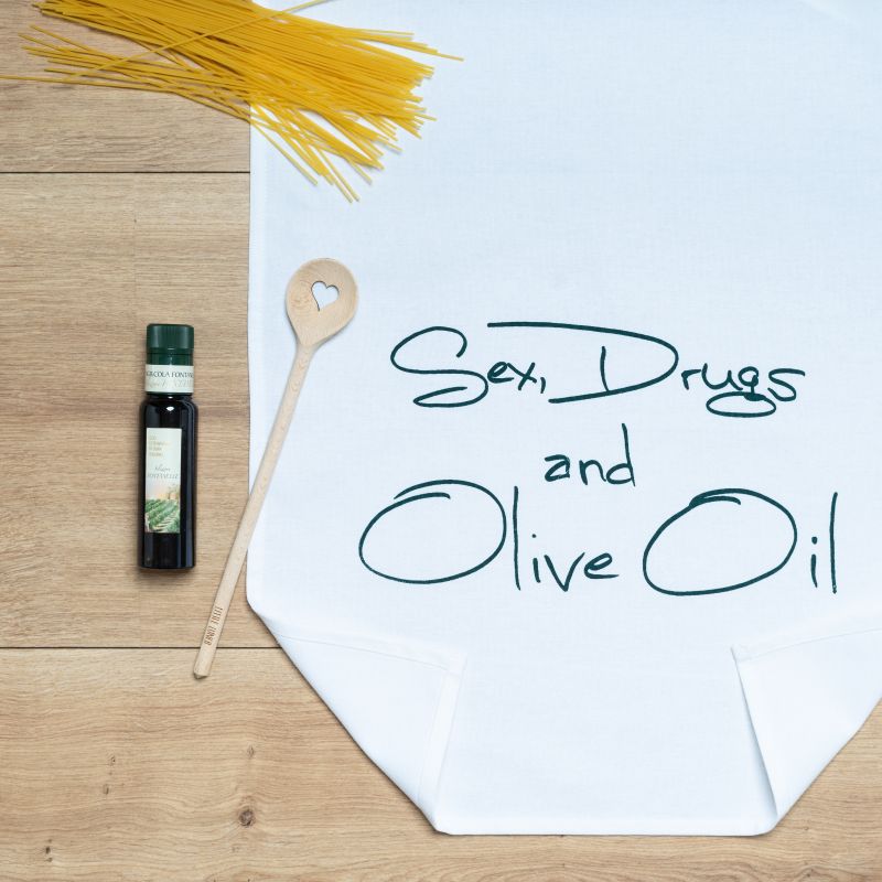 Geschirrtuch Sex, Drugs and Olive Oil